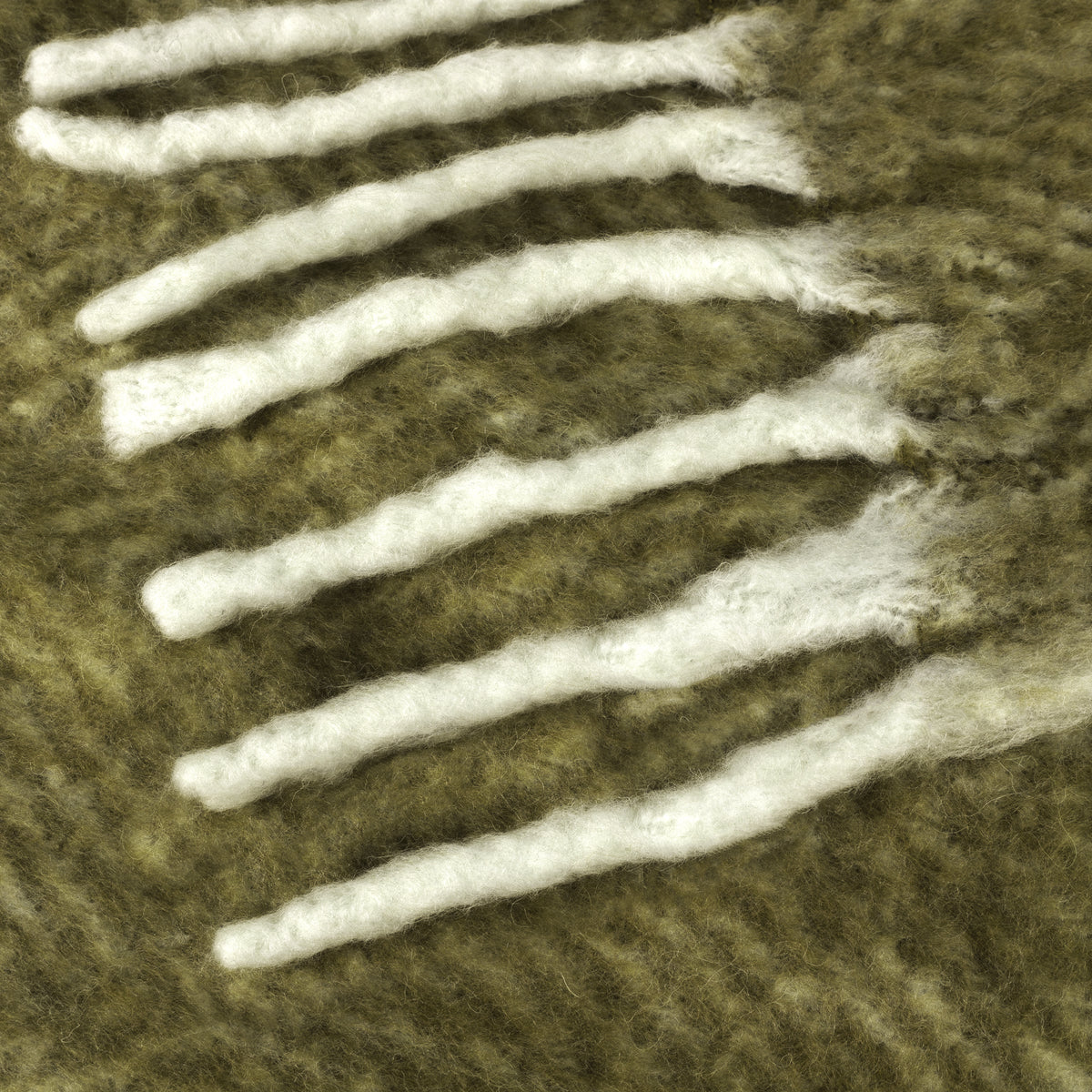 Yard Rawton Ombre Herringbone 130cm x 180cm Throw Natural Moss