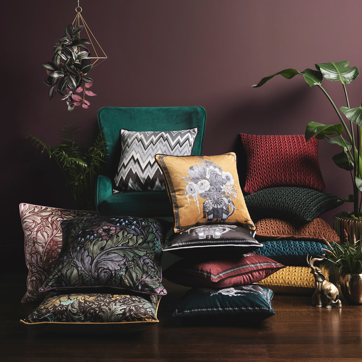 Laurence Llewelyn-Bowen Rambleicious Filled Cushion 55cm x 55cm Multi