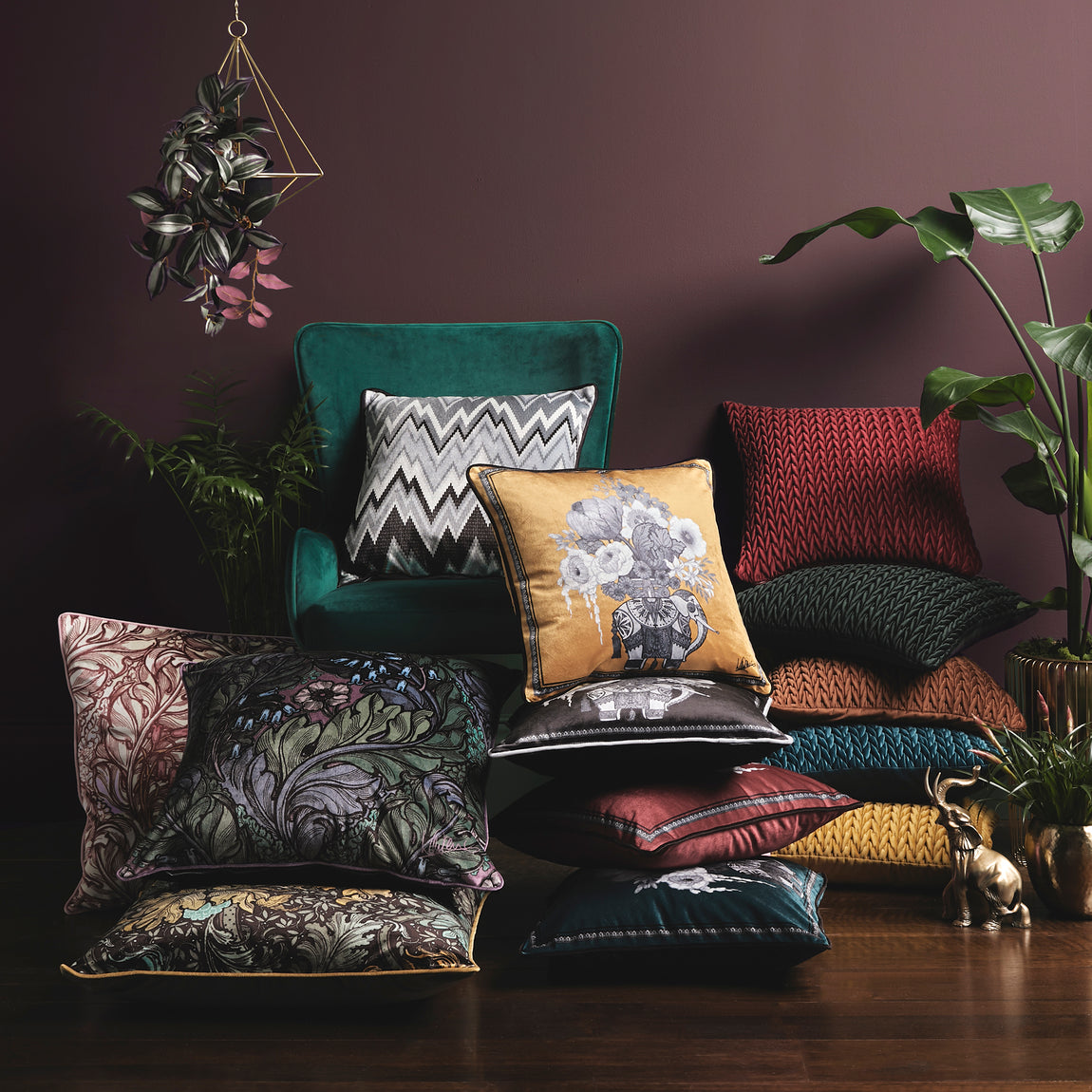 Laurence Llewelyn-Bowen Rambleicious Filled Cushion 55cm x 55cm Multi