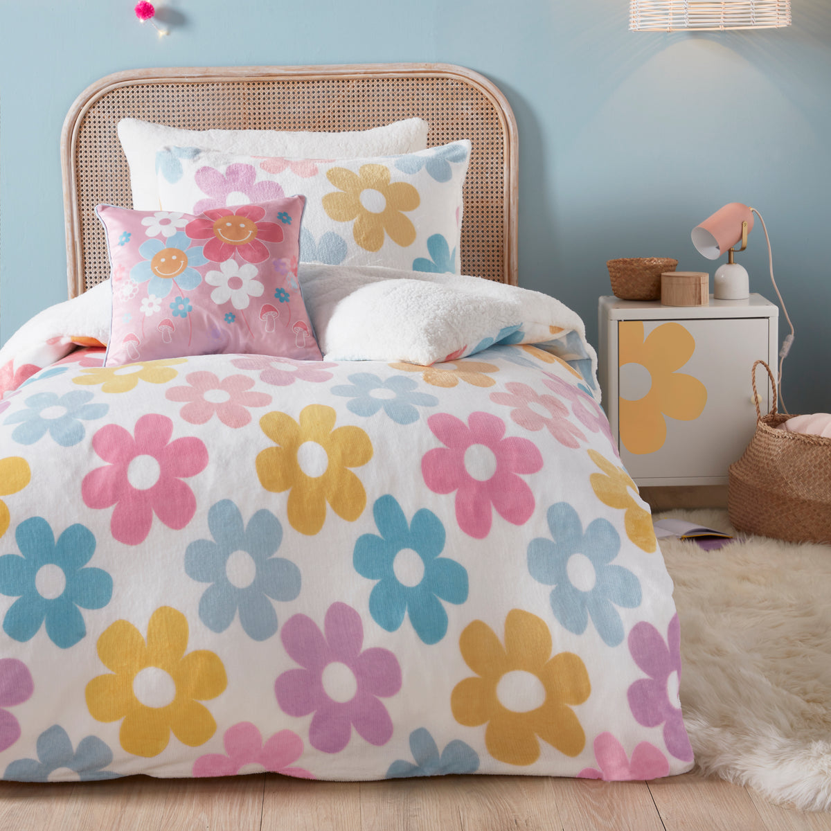 Bedlam Retro Flower Duvet Cover Bedding Set Multi