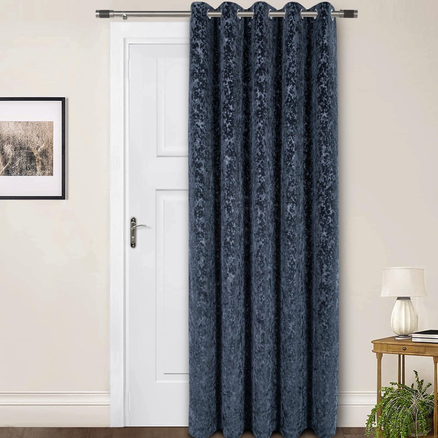 Sundour Richmond 55x84 Ready Made Eyelet Door Curtain Charcoal