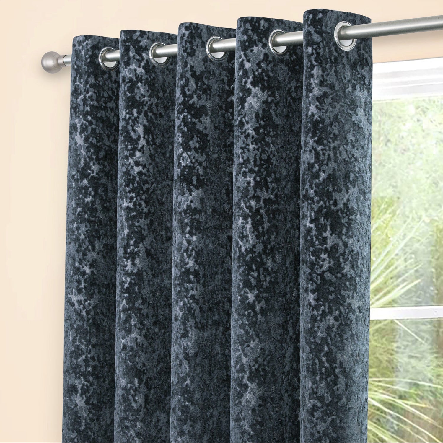 Sundour Richmond 55x84 Ready Made Eyelet Door Curtain Charcoal