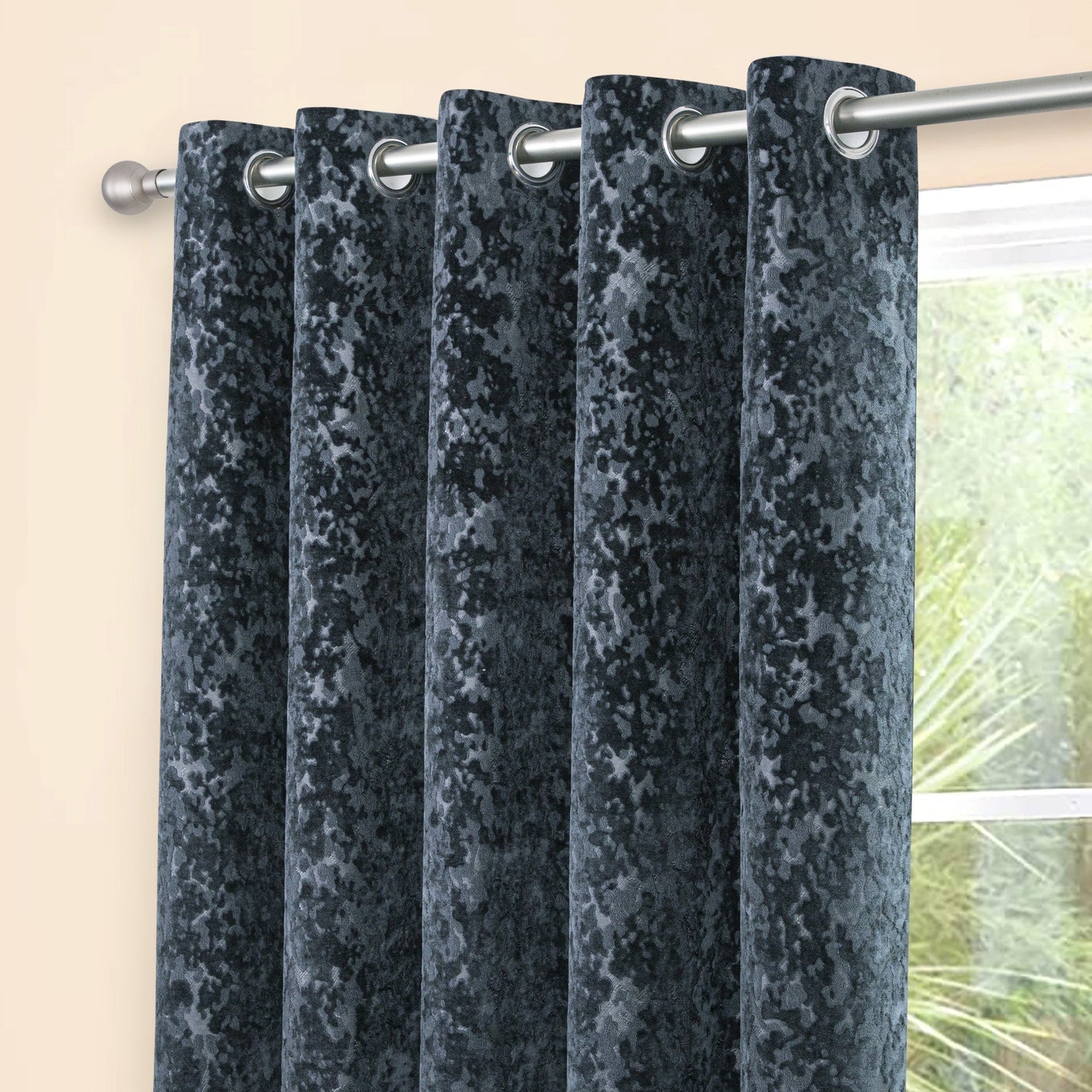 Sundour Richmond Ready Made Eyelet Curtains Charcoal