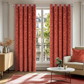 Sundour Richmond Ready Made Eyelet Curtains Terracotta