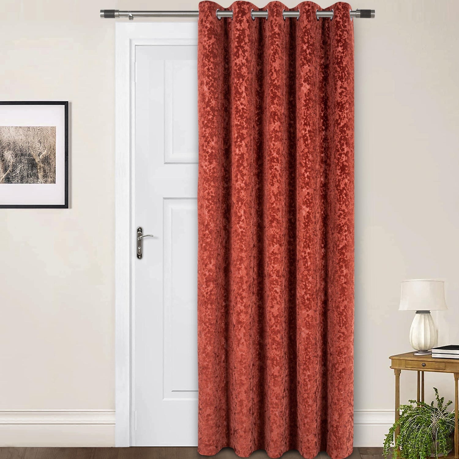 Sundour Richmond 55x84 Ready Made Eyelet Door Curtain Terracotta