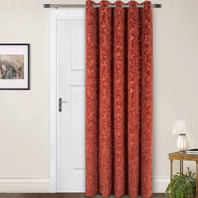 Sundour Richmond 55x84 Ready Made Eyelet Door Curtain Terracotta