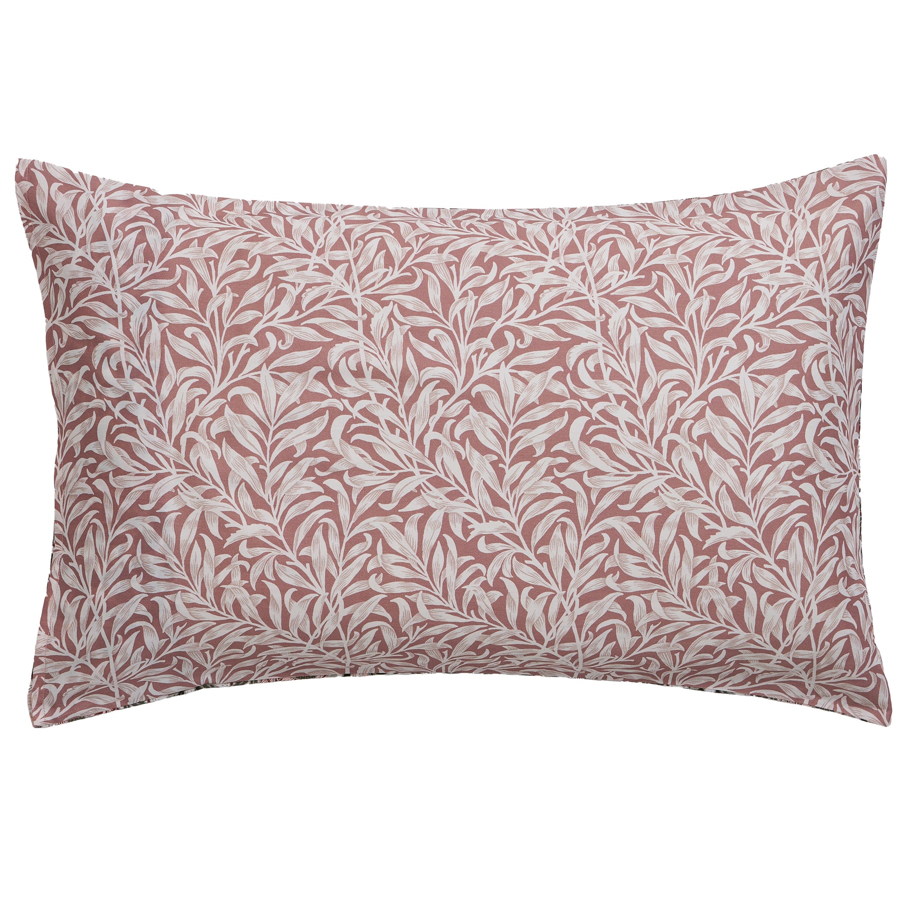 William Morris At Home Rose Brick Pillowcase Housewife Pink Sage