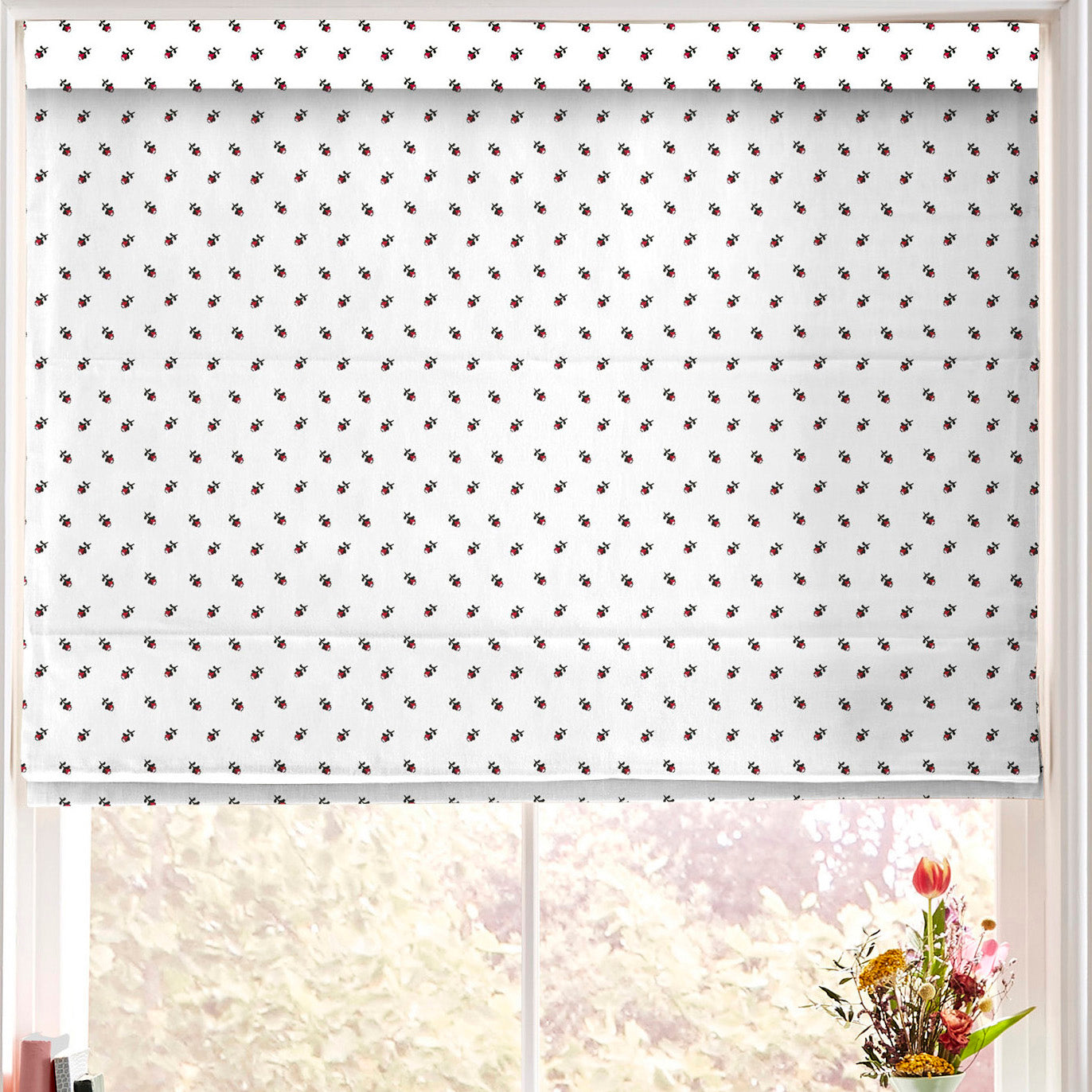 Cath Kidston Rose Bud Made to Measure Roman Blind White