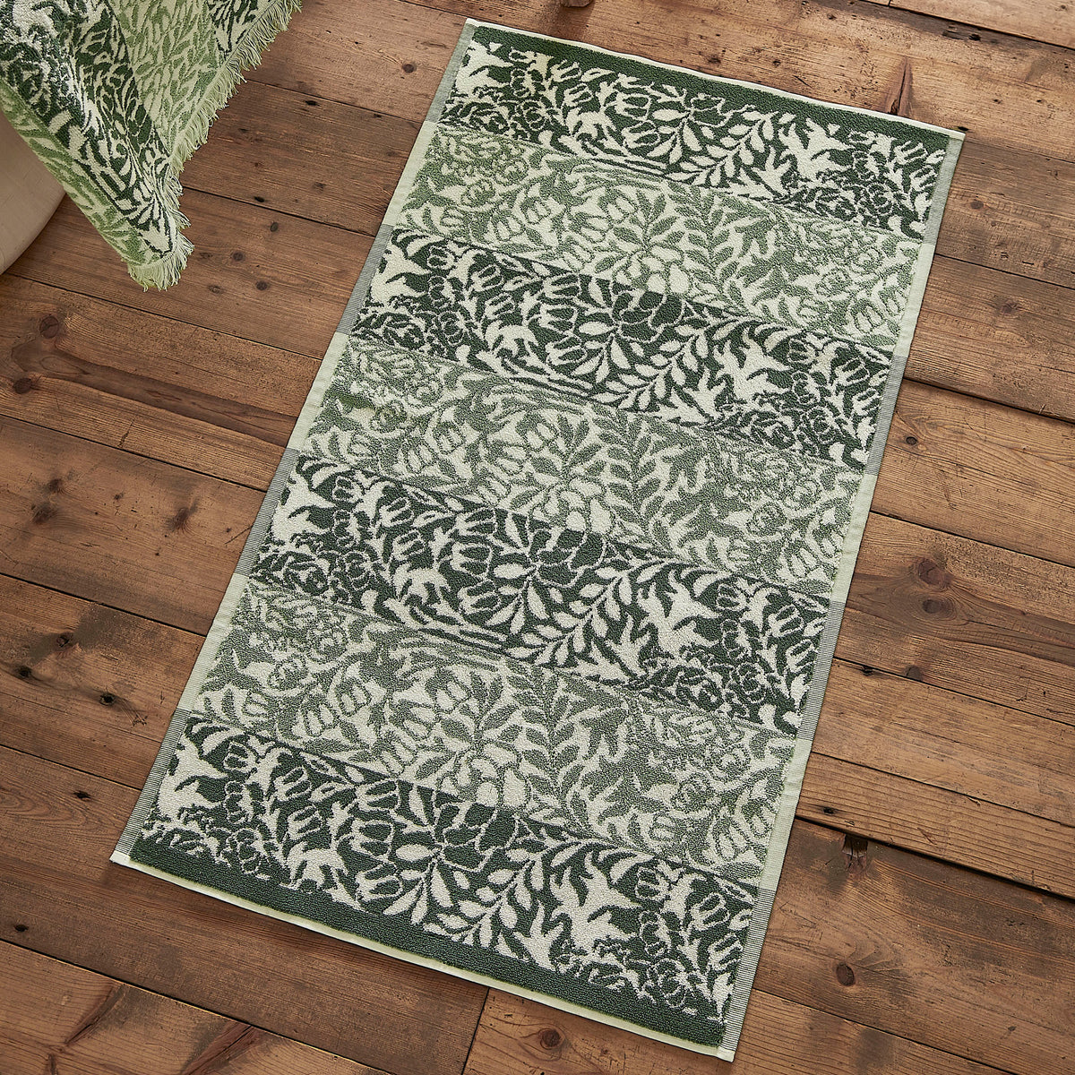 William Morris At Home Rose Stripe Towel Sage