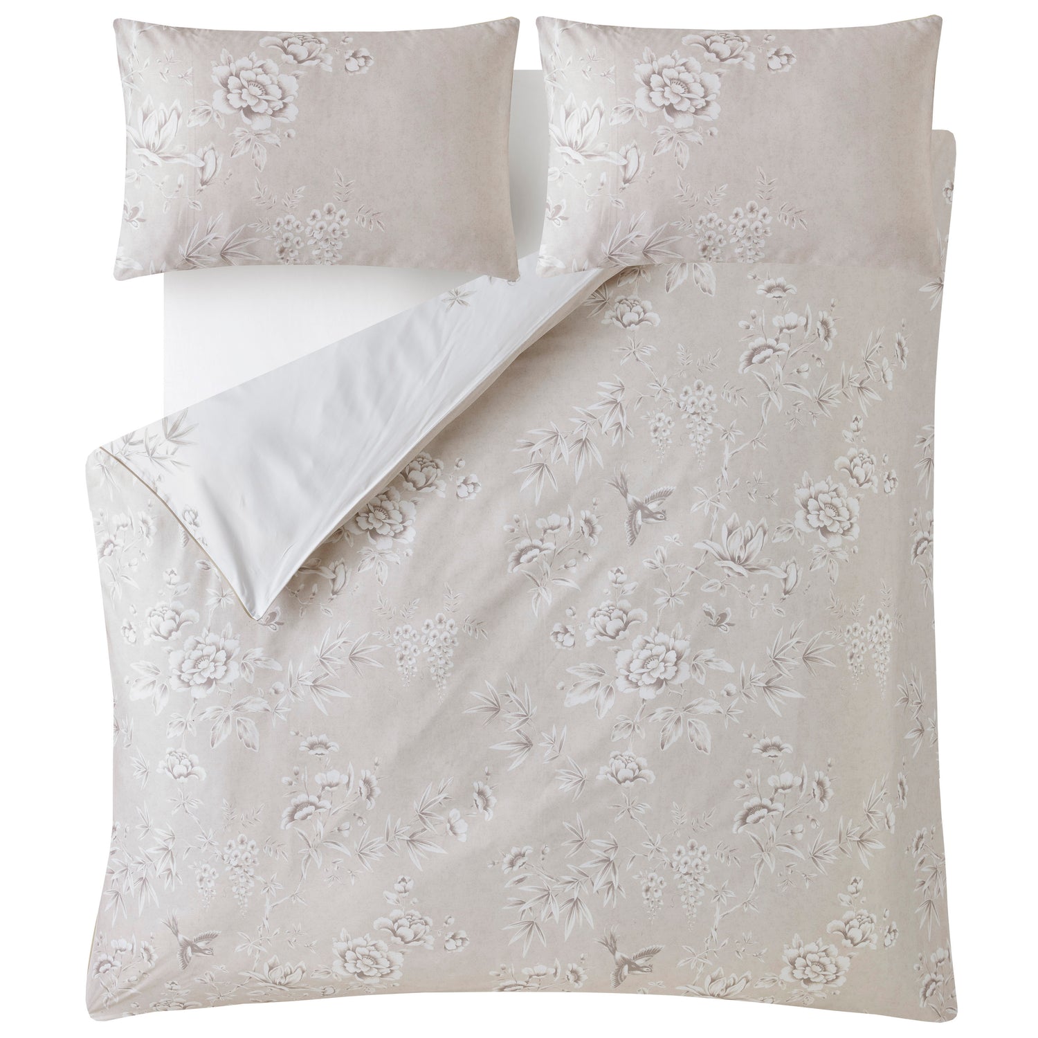 Laura Ashley Rowsham Garden Duvet Cover Bedding Set Natural