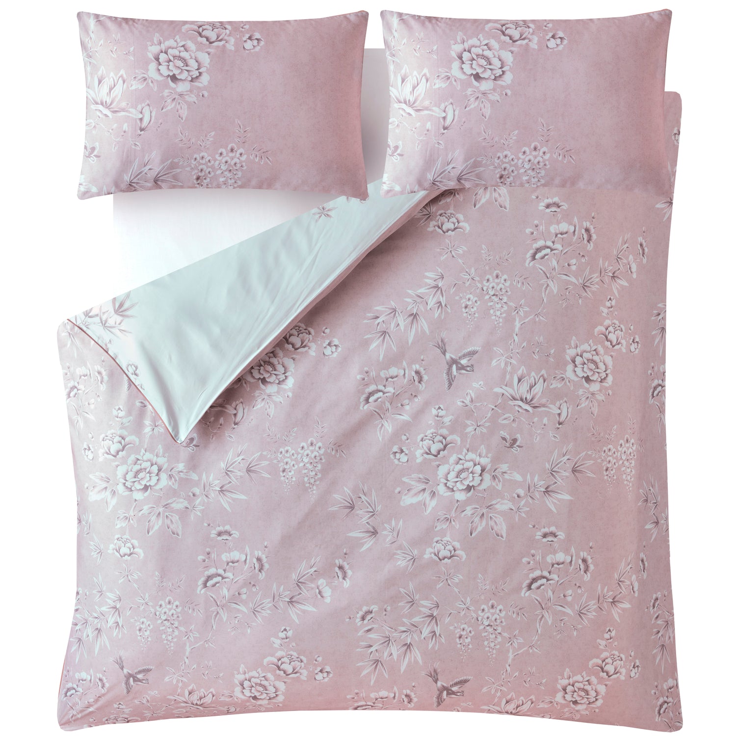 Laura Ashley Rowsham Garden Duvet Cover Bedding Set Dark Blush