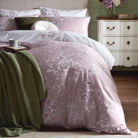 Laura Ashley Rowsham Garden Duvet Cover Bedding Set Dark Blush