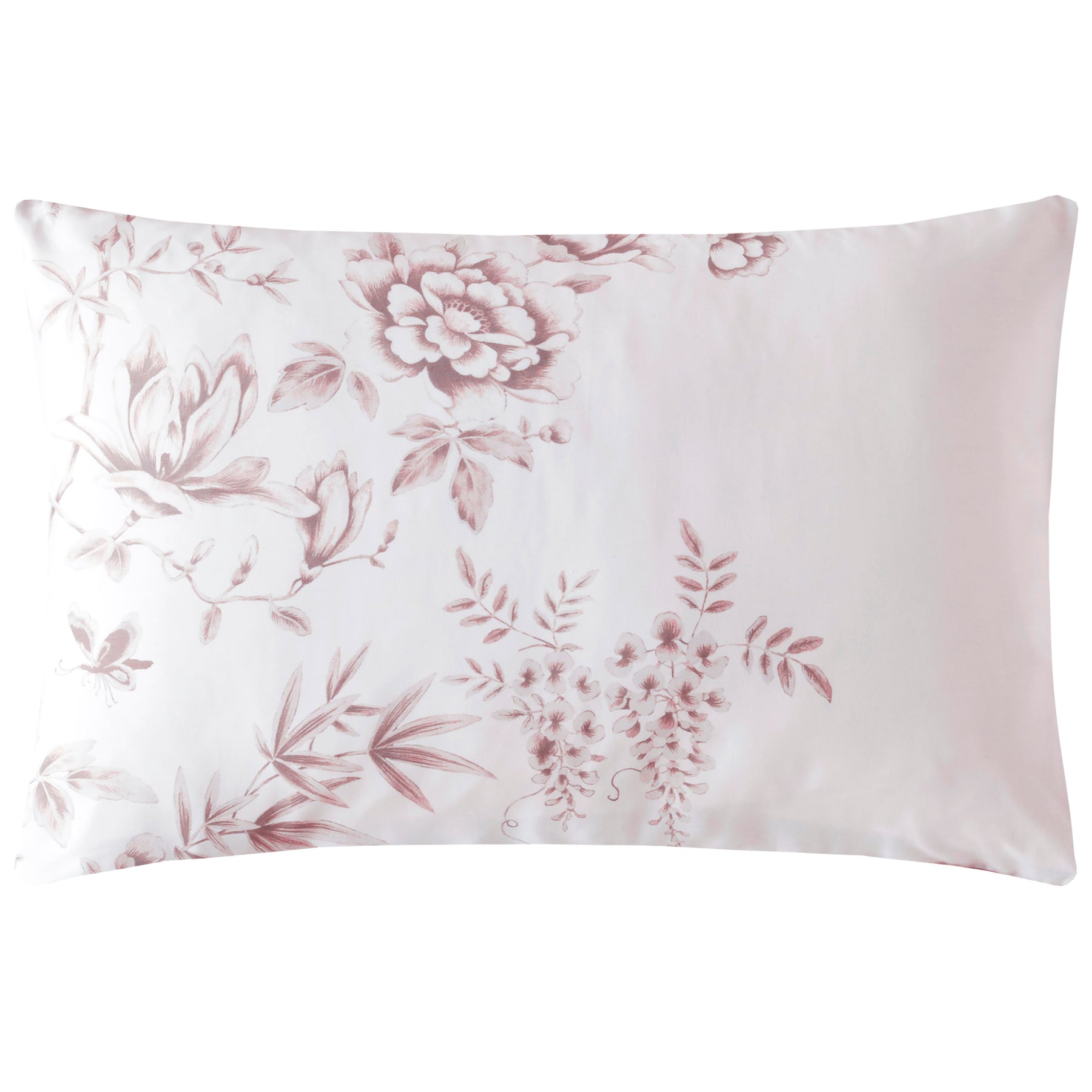 Laura Ashley Rowsham Garden Pillowcase Housewife Dark Blush