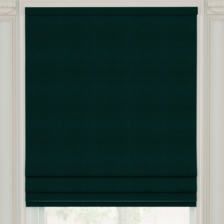 Linda Barker Royal Velvet Made to Measure Roman Blind Dark Teal