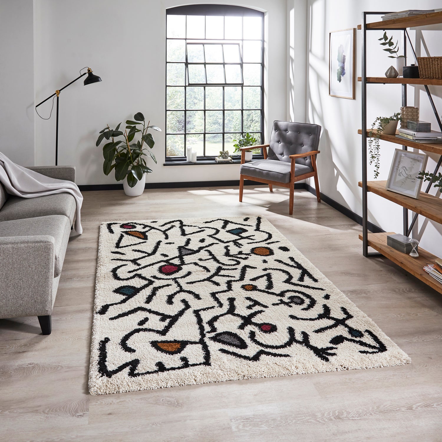 Royal Nomadic A637 120cm x 170cm Rug Cream Black Multi