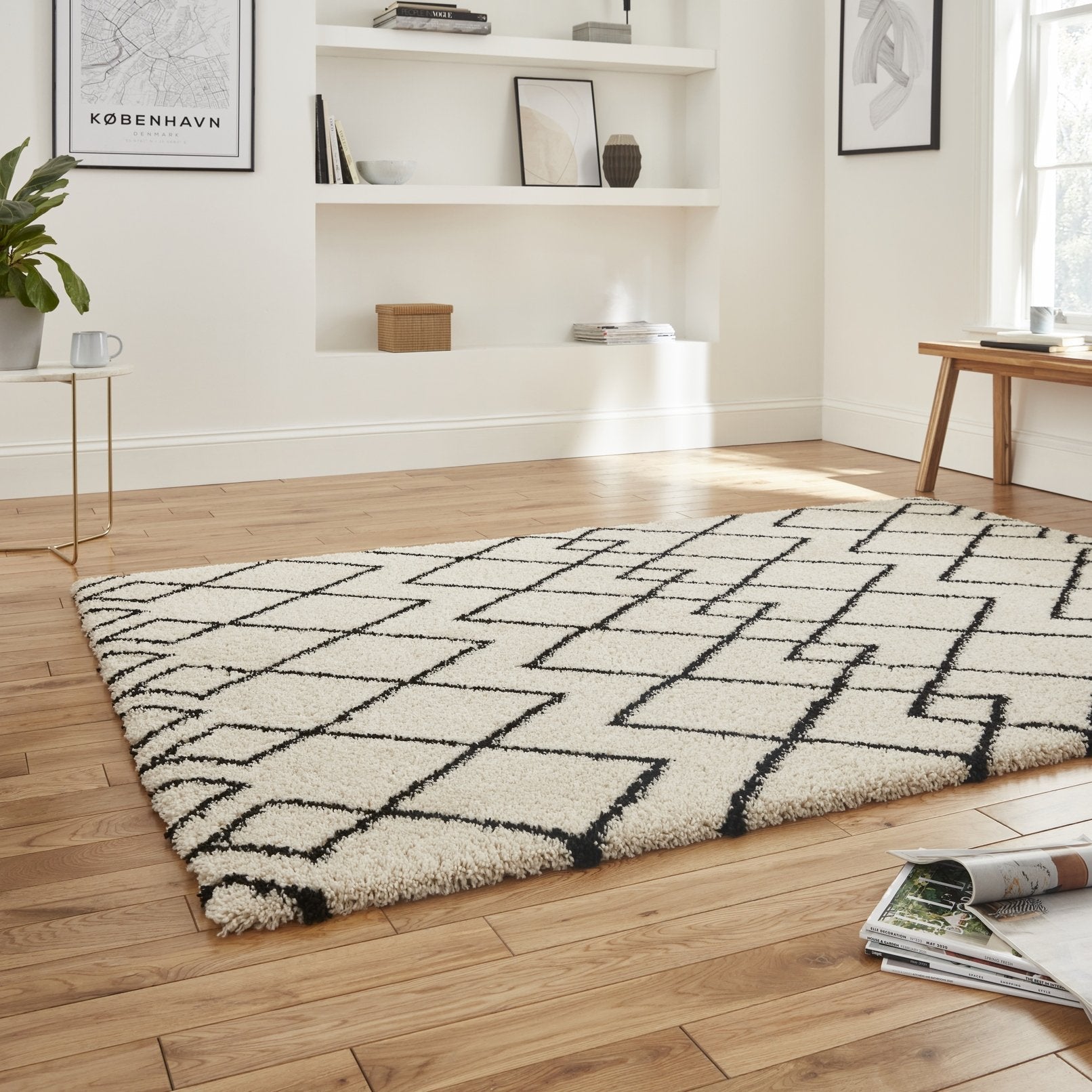 Royal Nomadic A638 120cm x 170cm Rug White Black | Quality Materials ...