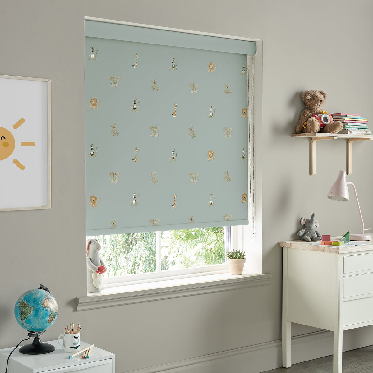 Sophie Allport Bears Blackout Made To Measure Roller Blind Sage Green