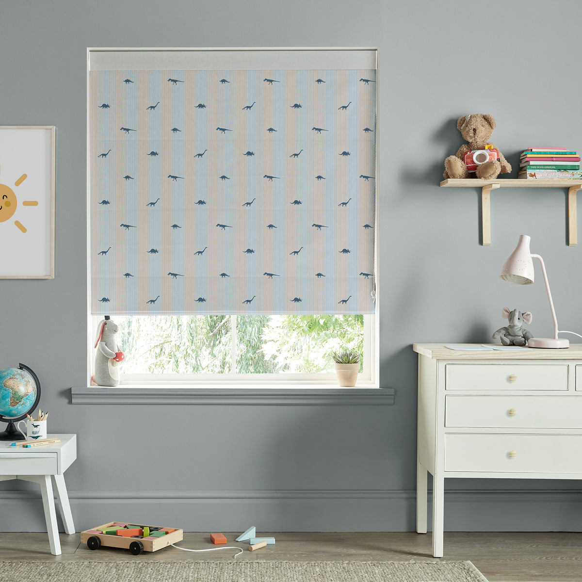 Sophie Allport Dinosaur Made To Measure Roman Blind Navy