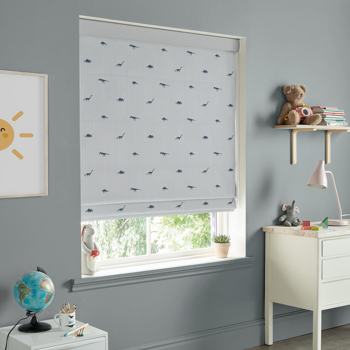 Sophie Allport Dinosaur Made To Measure Roman Blind Navy