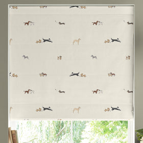 Sophie Allport Doggy Daycare Made To Measure Roman Blind Off White
