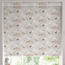 Sophie Allport Forest Ponies Blackout Made To Measure Roller Blind Soft Pink