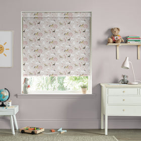 Sophie Allport Forest Ponies Blackout Made To Measure Roller Blind Soft Pink