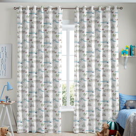 Sophie Allport London Scene Made To Measure Curtains White Blue