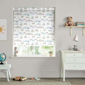 Sophie Allport London Scene Blackout Made To Measure Roller Blind White Blue
