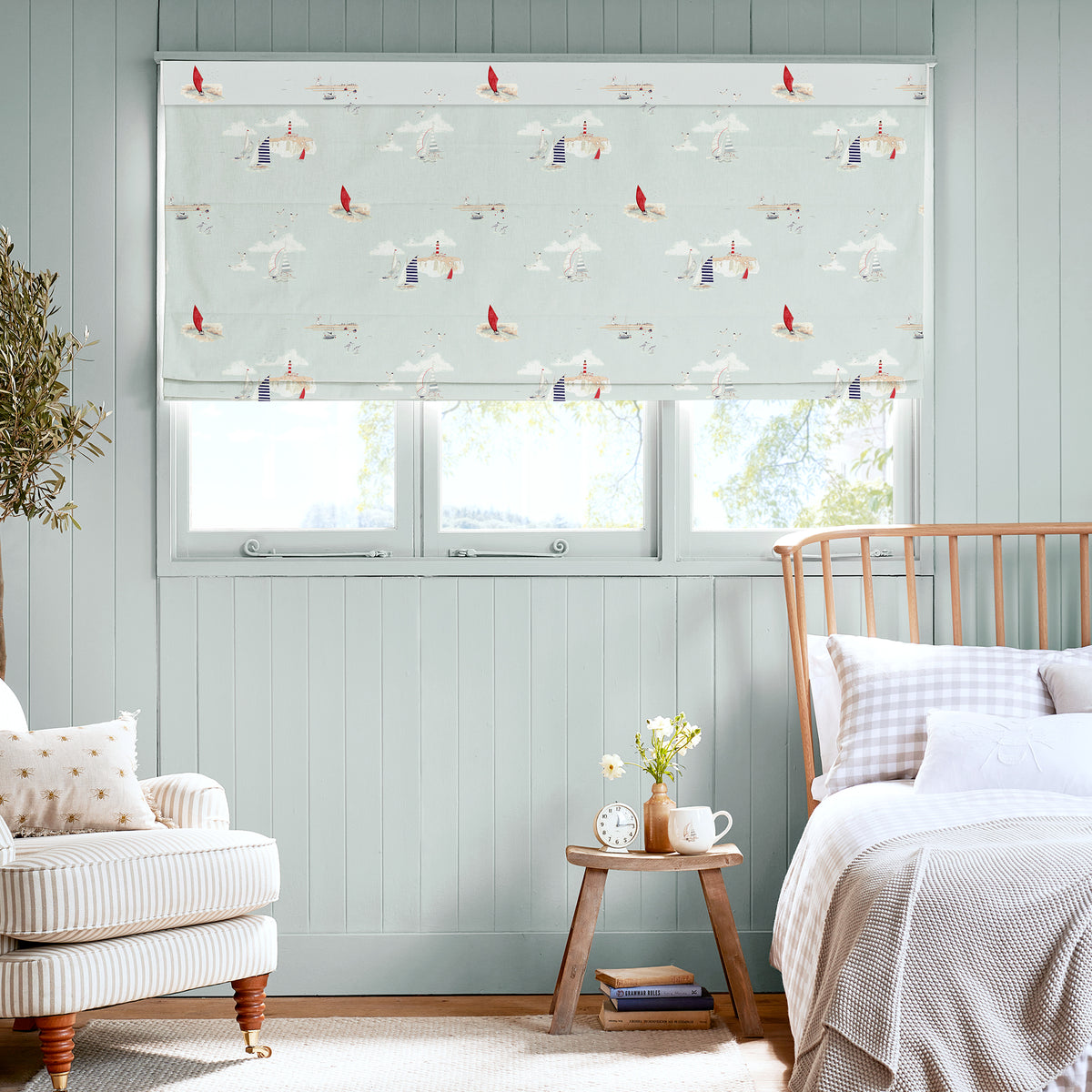 Sophie Allport Coastal Boats Made To Measure Curtains Blue