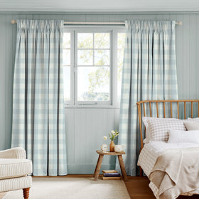 Sophie Allport Gingham Made To Measure Curtains Pale Blue