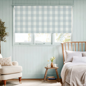 Sophie Allport Gingham Blackout Made To Measure Roller Blind Pale Blue