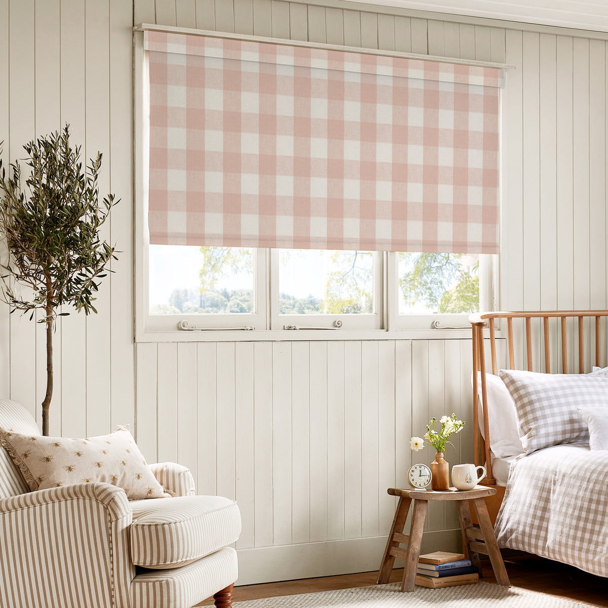 Sophie Allport Gingham Translucent Made To Measure Roller Blind Pink