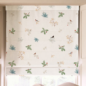 Sophie Allport Orchard Birds Made To Measure Roman Blind Off White