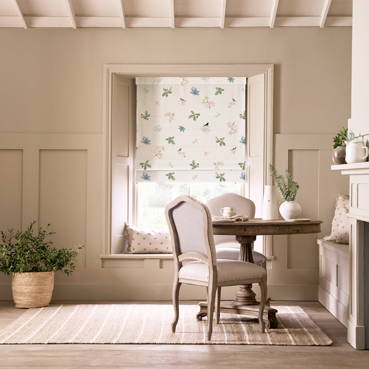 Sophie Allport Orchard Birds Made To Measure Curtains Off White