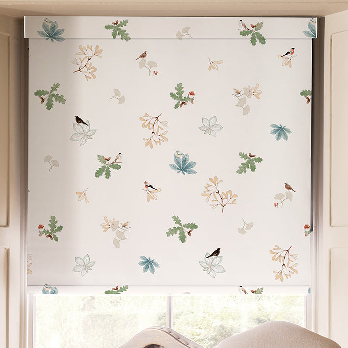 Sophie Allport Orchard Birds Translucent Made To Measure Roller Blind Off White
