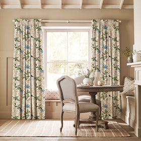 Sophie Allport Orchard Birds Made To Measure Curtains Blue Green