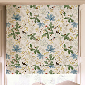 Sophie Allport Orchard Birds Made To Measure Roman Blind Blue Green