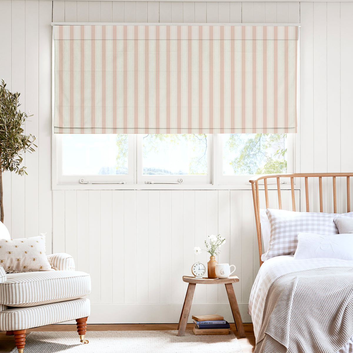 Sophie Allport Oundle Stripe Made To Measure Curtains Pink