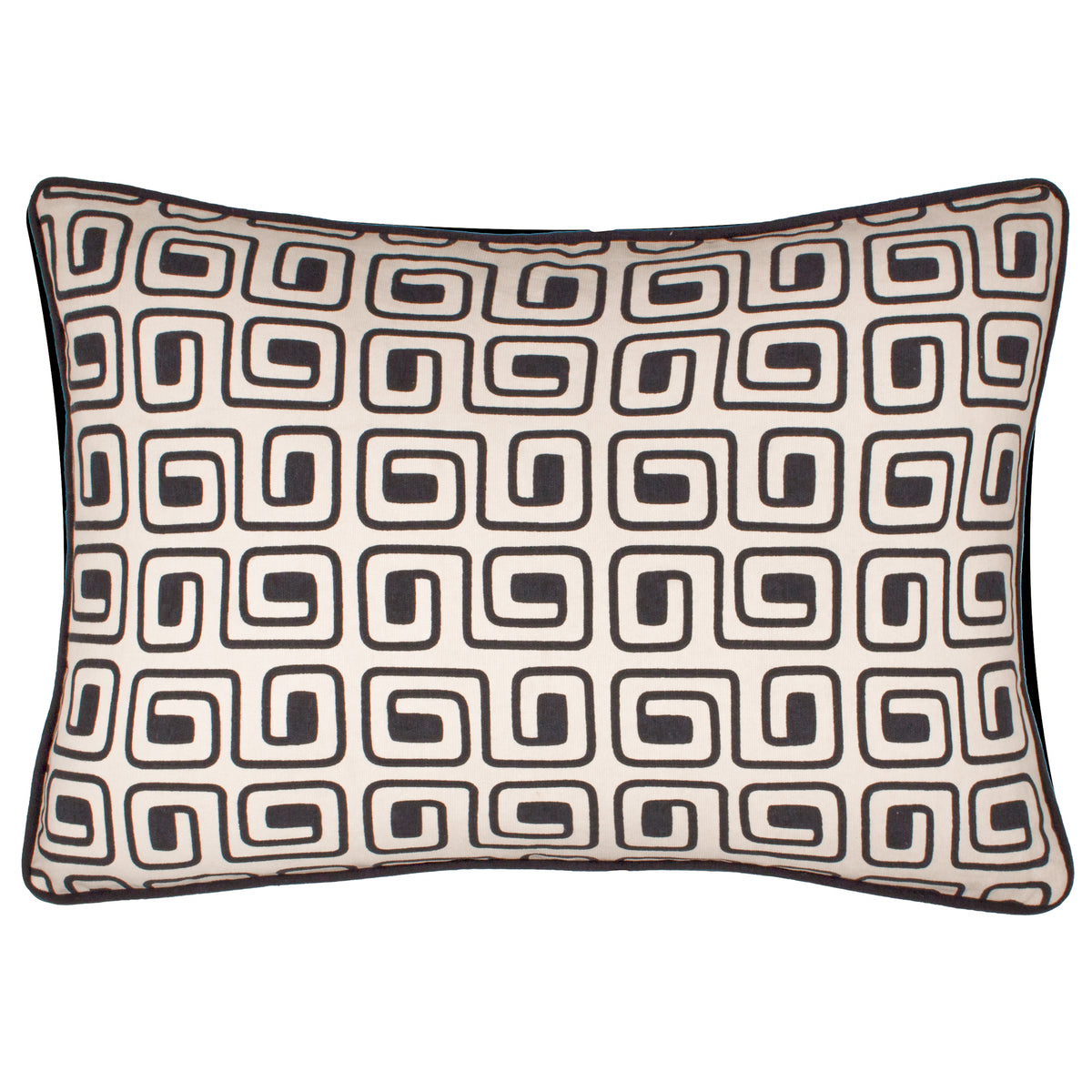 Safara Piped Cotton 35cm x 50cm Filled Boudoir Black