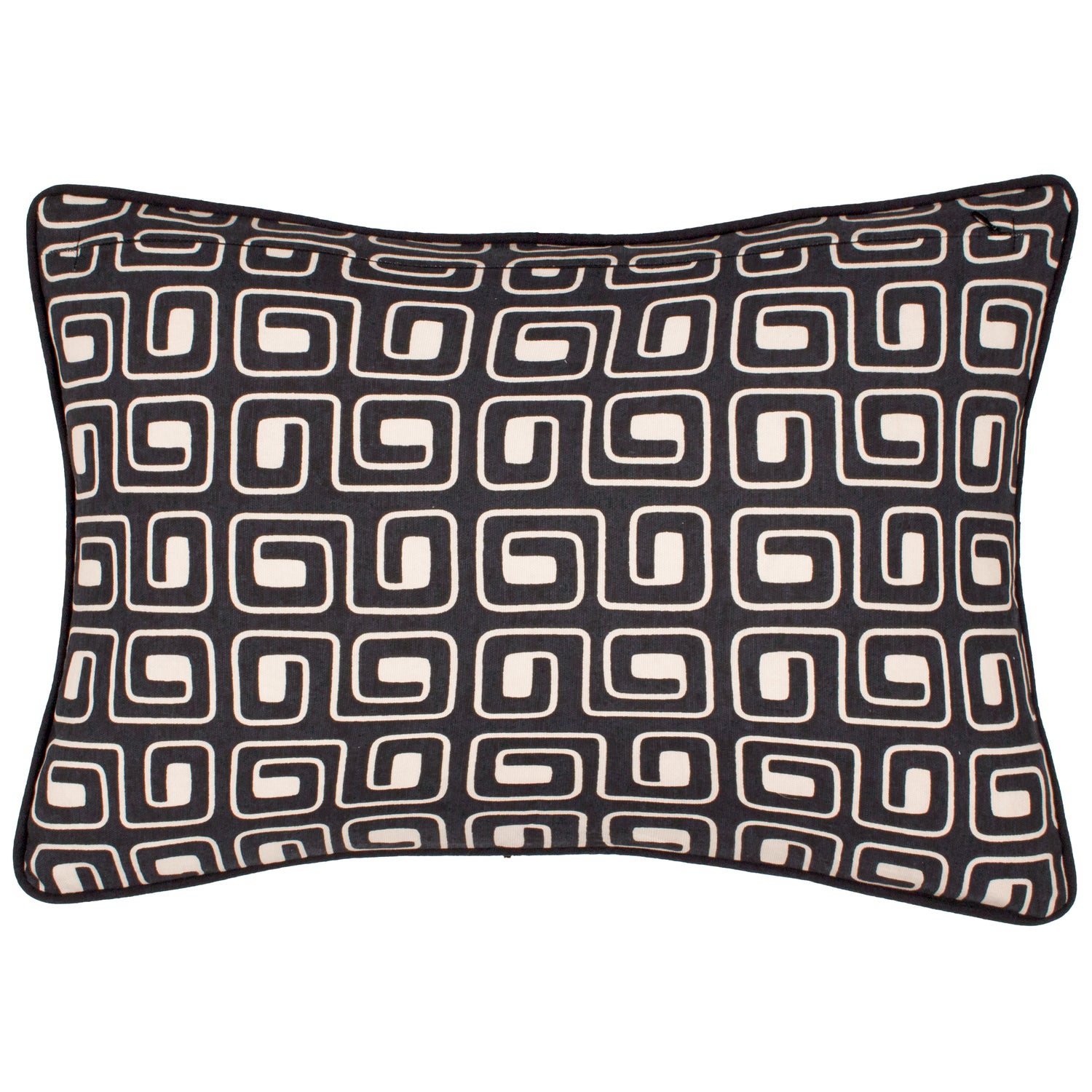 Safara Piped Cotton 35cm x 50cm Filled Boudoir Black