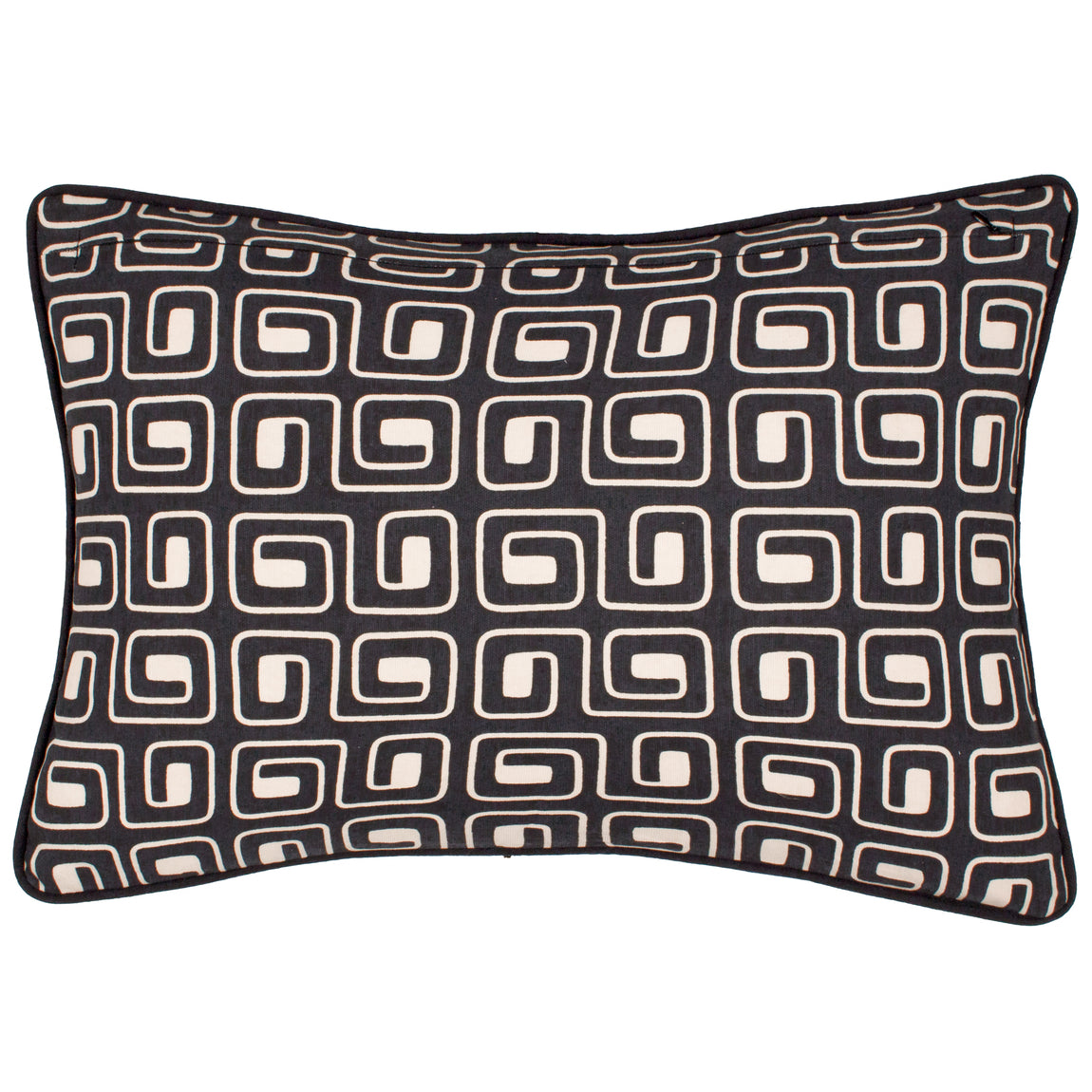 Safara Piped Cotton 35cm x 50cm Filled Boudoir Black