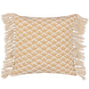 Yard Saku Blossom Fringed Cotton 50cm x 50cm Filled Cushion Honey