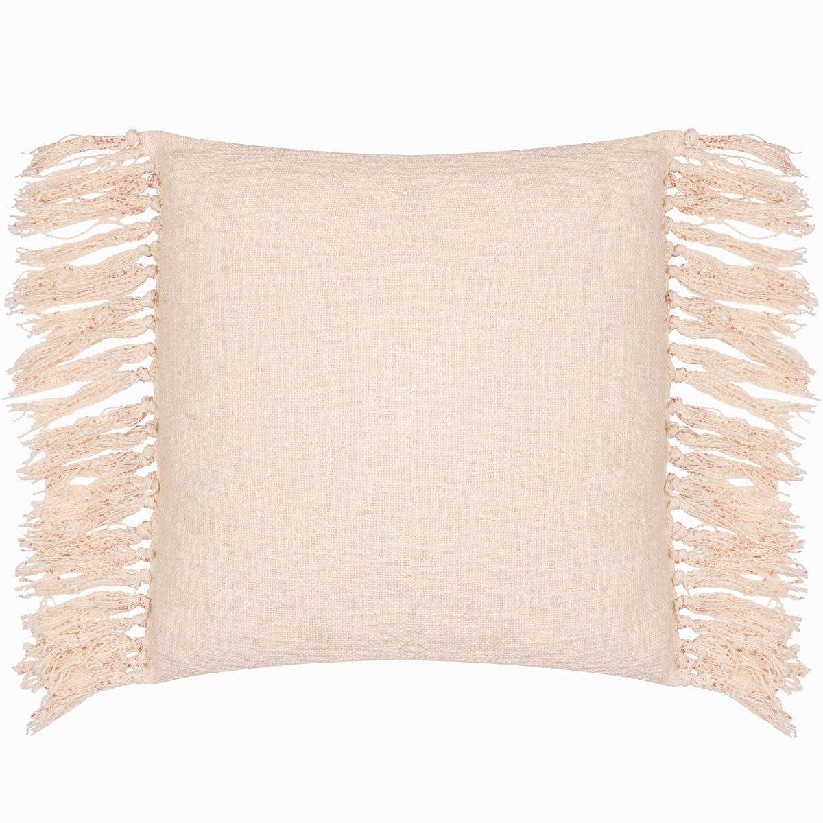 Yard Saku Blossom Fringed Cotton 50cm x 50cm Filled Cushion Kilm Red