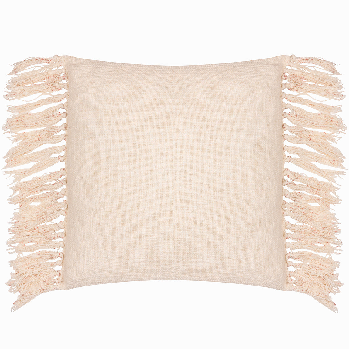 Yard Saku Blossom Fringed Cotton 50cm x 50cm Filled Cushion Kilm Red