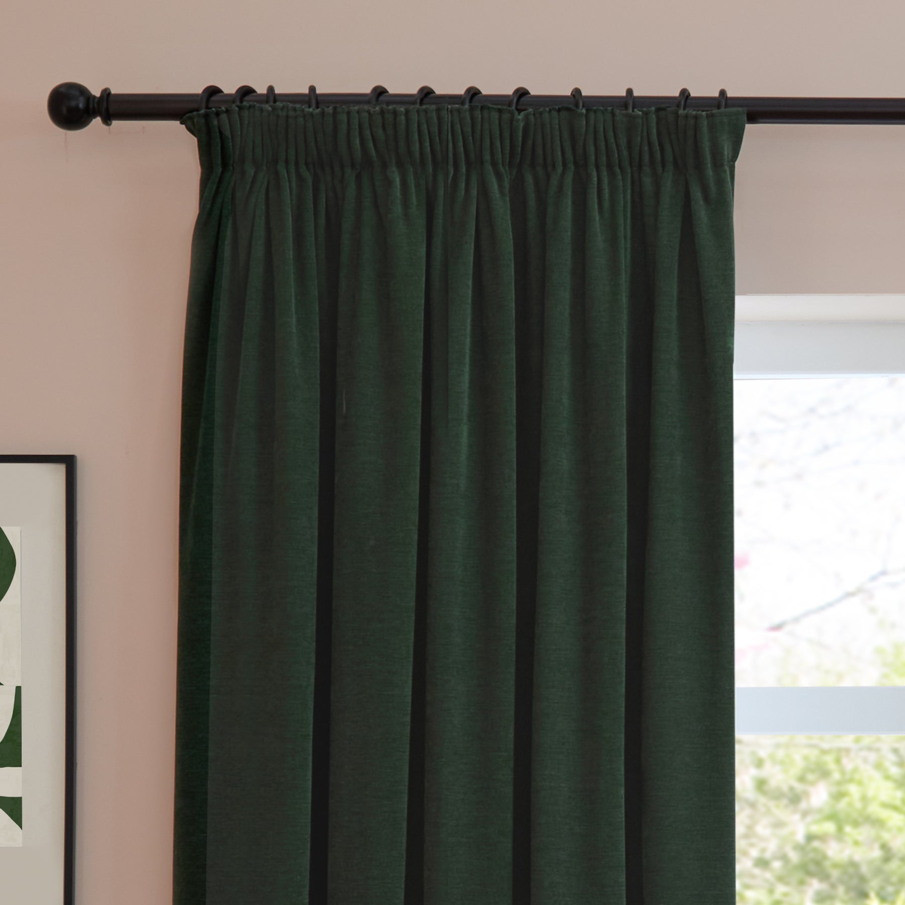 Furn Soft Chenille Ready Made Blackout Curtains Bottle
