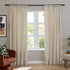 Furn Soft Chenille Ready Made Blackout Curtains Ecru