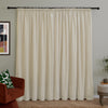 Furn Soft Chenille Ready Made Blackout Curtains Ecru