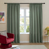 Furn Soft Chenille Ready Made Blackout Curtains Green