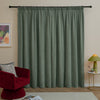 Furn Soft Chenille Ready Made Blackout Curtains Green