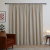 Furn Soft Chenille Ready Made Blackout Curtains Natural